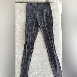Lululemon Athletica Charcoal Striped Leggings -just above ankle